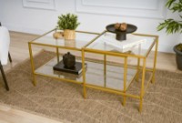 Журнальный столик Trendy Sevay Gold 90x45x49cm GTR006178 2pcs фото №3 — интернет-магазин Desire.md