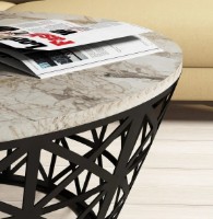 Măsuţă cafea Trendy Stil White Marble/Black 90x38x90cm GTR000680 imaginea #2 — magazin online Desire.md