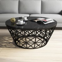 Măsuţă cafea Trendy Stil Black Marble/Black 90x38x90cm GTR000679 imaginea #1 — magazin online Desire.md