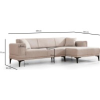 Угловой диван Trendy Horizon Light Brown R 250x140x77cm GTR003379 фото №6 — интернет-магазин Desire.md