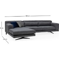 Canapea de colț Trendy Jivago Chl-2R Grey L 308x198x78cm GTR003479 imaginea #7 — magazin online Desire.md