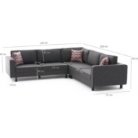 Угловой диван Trendy Kale Anthracit 258x258x83cm GTR003692 фото №7 — интернет-магазин Desire.md