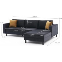 Canapea de colț Trendy Kale Anthracit R 258x187x83cm GTR003592 imaginea #4 — magazin online Desire.md