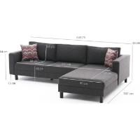 Canapea de colț Trendy Kale Linen Anthracit R 258x187x83cm GTR003589 imaginea #6 — magazin online Desire.md