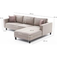 Угловой диван Trendy Kale Linen Cream R 258x187x83cm GTR003590 фото №6 — интернет-магазин Desire.md