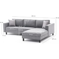 Угловой диван Trendy Kale Linen Grey R 258x187x83cm GTR003591 фото №5 — интернет-магазин Desire.md