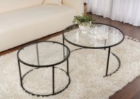 Măsuţă cafea Trendy Tokyo Black 80x80x43cm GTR006186 2pcs imaginea #3 — magazin online Desire.md