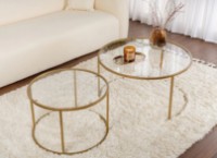 Măsuţă cafea Trendy Tokyo Gold 80x80x43cm GTR006187 2pcs imaginea #2 — magazin online Desire.md