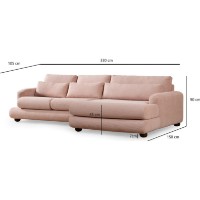 Canapea de colț Trendy L2-Chl Pink R 330x105x90cm GTR003573 imaginea #4 — magazin online Desire.md