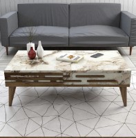 Журнальный столик Trendy Valensiya Walnut/White Marble 105x34.6x60cm GTR000606 фото №2 — интернет-магазин Desire.md