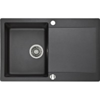 Chiuvetă de bucătărie Teka Clivo 45 B-TQ 1B 1D Black Metallic