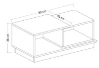 Măsuţă cafea Trendy Viyana Oak/White 90x36x45cm GTR006099 imaginea #3 — magazin online Desire.md