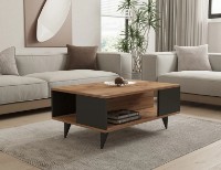 Măsuţă cafea Trendy Yuka Walnut/Black 90x40x60cm GTR006140