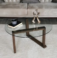 Măsuţă cafea Trendy Yuvarlak S300 Walnut 80x80x41cm GTR000825