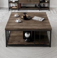 Журнальный столик Trendy Zenn Walnut/Black 90x40x90cm GTR006168 фото №2 — интернет-магазин Desire.md