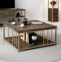 Măsuţă cafea Trendy Zenn Walnut/Gold 90x40x90cm GTR006169 imaginea #1 — magazin online Desire.md