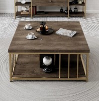 Măsuţă cafea Trendy Zenn Walnut/Gold 90x40x90cm GTR006169 imaginea #2 — magazin online Desire.md