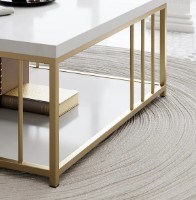 Журнальный столик Trendy Zenn White/Gold 90x40x90cm GTR006090 фото №3 — интернет-магазин Desire.md