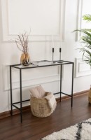 Masă consolă Trendy Canvas Black 100x80x30cm GTR006214
