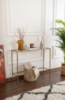 Masă consolă Trendy Canvas Gold 100x80x30cm GTR006215