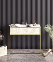 Консольный столик Trendy Polka Gold/White 90x77x39cm GTR006222 фото №2 — интернет-магазин Desire.md