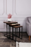 Suporturi pentru canapea Trendy Ce Metal Zigon 9401 Walnut/Black 48.8x42x31cm GTR000916 3pcs imaginea #1 — magazin online Desire.md