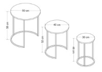 Suporturi pentru canapea Trendy Gloria Black Marble/Black 50x58x50cm GTR003968 3pcs imaginea #2 — magazin online Desire.md