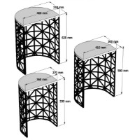 Suporturi pentru canapea Trendy Stil Metal Ferforje Black/Cream 46x33x62cm GTR000687 3pcs imaginea #4 — magazin online Desire.md