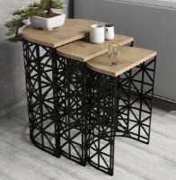 Suporturi pentru canapea Trendy Stil Metal Ferforje Black/Oak 46x33x62cm GTR000688 3pcs imaginea #1 — magazin online Desire.md