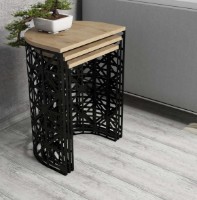 Suporturi pentru canapea Trendy Stil Metal Ferforje Black/Oak 46x33x62cm GTR000688 3pcs imaginea #2 — magazin online Desire.md