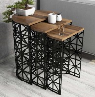Suporturi pentru canapea Trendy Stil Metal Ferforje Black/Walnut 46x33x62cm GTR000689 3pcs