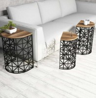 Suporturi pentru canapea Trendy Stil Metal Ferforje Black/Walnut 46x33x62cm GTR000689 3pcs imaginea #3 — magazin online Desire.md