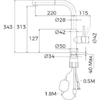 Baterie bucătărie Teka UNI 9331 Stainless Steel imaginea #2 — magazin online Desire.md