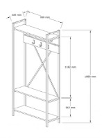 Прихожая Trendy Alfa Black/Sapphire Oak 180x90x33cm GTR001410 фото №3 — интернет-магазин Desire.md