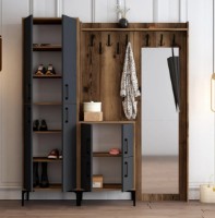 Antreu Trendy Berlin ABC Walnut/Anthracit/Black 200x180x35cm GTR001370 imaginea #2 — magazin online Desire.md