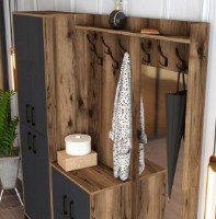 Antreu Trendy Berlin ABC Walnut/Anthracit/Black 200x180x35cm GTR001370 imaginea #3 — magazin online Desire.md