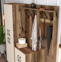 Antreu Trendy Berlin ABC Walnut/Cream/Black 200x180x35cm GTR001372 imaginea #3 — magazin online Desire.md