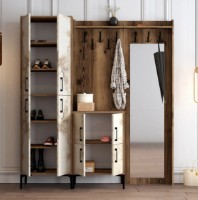 Antreu Trendy Berlin ABC Walnut/White Marble/Black 200x180x35cm GTR001374 imaginea #2 — magazin online Desire.md