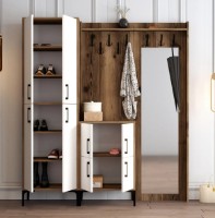 Antreu Trendy Berlin ABC Walnut/White/Black 200x180x35cm GTR001373 imaginea #2 — magazin online Desire.md