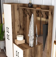 Antreu Trendy Berlin ABC Walnut/White/Black 200x180x35cm GTR001373 imaginea #3 — magazin online Desire.md