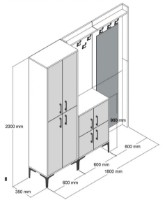 Antreu Trendy Berlin ABC White/Black 200x180x35cm GTR001375 imaginea #4 — magazin online Desire.md
