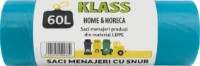 Saci pentru gunoi Klass With Cord 60L 10pcs Turquoise