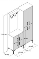 Antreu Trendy Berlin BA Walnut/Black 200x120x35cm GTR001356 imaginea #4 — magazin online Desire.md