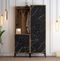 Antreu Trendy Berlin BA Walnut/Black Marble/Black 200x120x35cm GTR001358 imaginea #1 — magazin online Desire.md