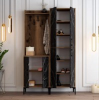 Antreu Trendy Berlin BA Walnut/Black Marble/Black 200x120x35cm GTR001358 imaginea #2 — magazin online Desire.md