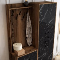 Antreu Trendy Berlin BA Walnut/Black Marble/Black 200x120x35cm GTR001358 imaginea #3 — magazin online Desire.md