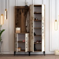 Antreu Trendy Berlin BA Walnut/White Marble/Black 200x120x35cm GTR001361 imaginea #2 — magazin online Desire.md