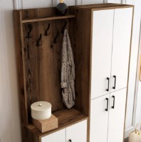 Antreu Trendy Berlin BA Walnut/White/Black 200x120x35cm GTR001360 imaginea #3 — magazin online Desire.md