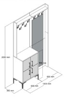 Прихожая Trendy Berlin BC Walnut/Black 200x120.3x35cm GTR001349 фото №4 — интернет-магазин Desire.md