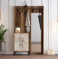 Antreu Trendy Berlin BC Walnut/White Marble/Black 200x120.3x35cm GTR001354 imaginea #1 — magazin online Desire.md